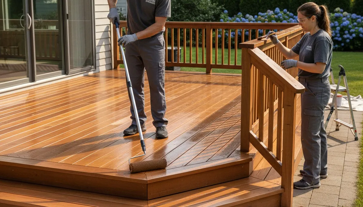 Deck painting in Wellesley, MA by Wellesley Paint Pros for lasting weather protection