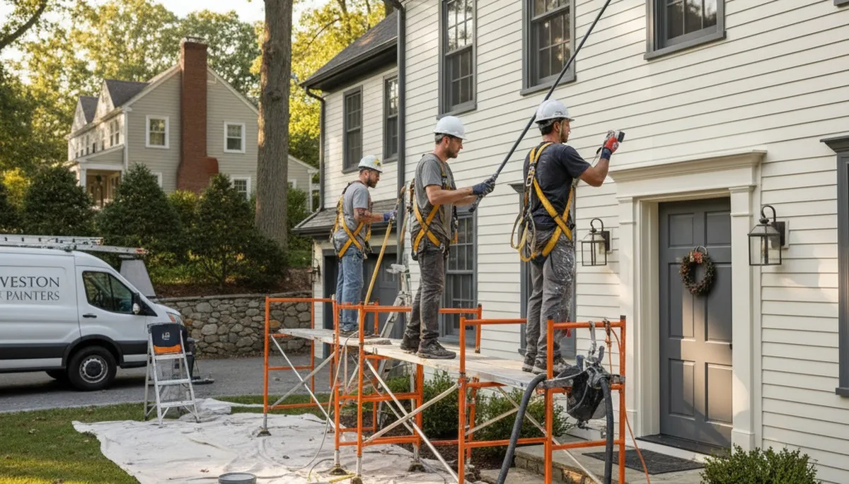 Painting contractor in Wellesley, MA providing professional interior and exterior house painting services